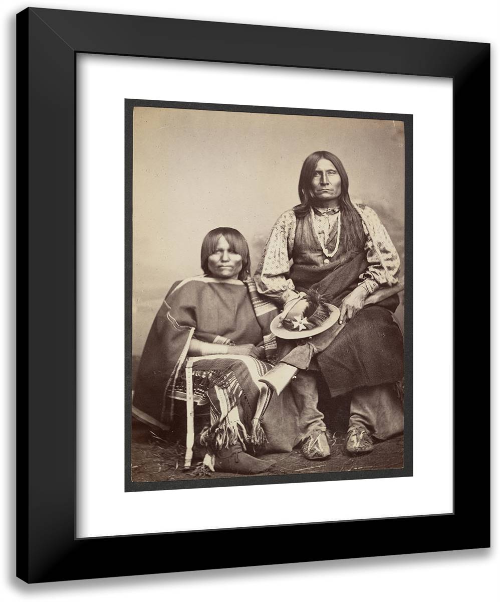 Kiowa Chief Trotting Wolf (Gu-Ee-Ah-Pay, Coyote Walking) And 19x24 Black Modern Wood Framed Art Print Poster by Soule, William
