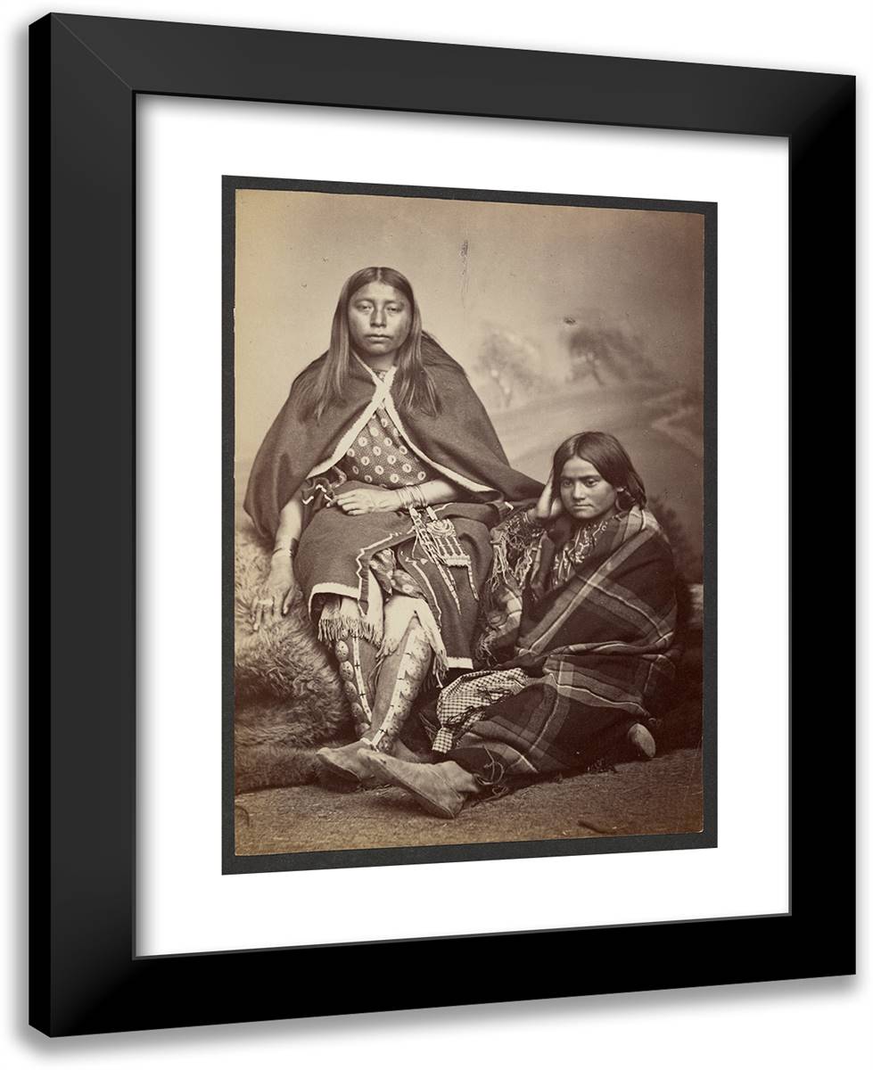 Kiowa Squaws (Including Looking-For-Something-Good (Cha-Wa-K 19x24 Black Modern Wood Framed Art Print Poster by Soule, William