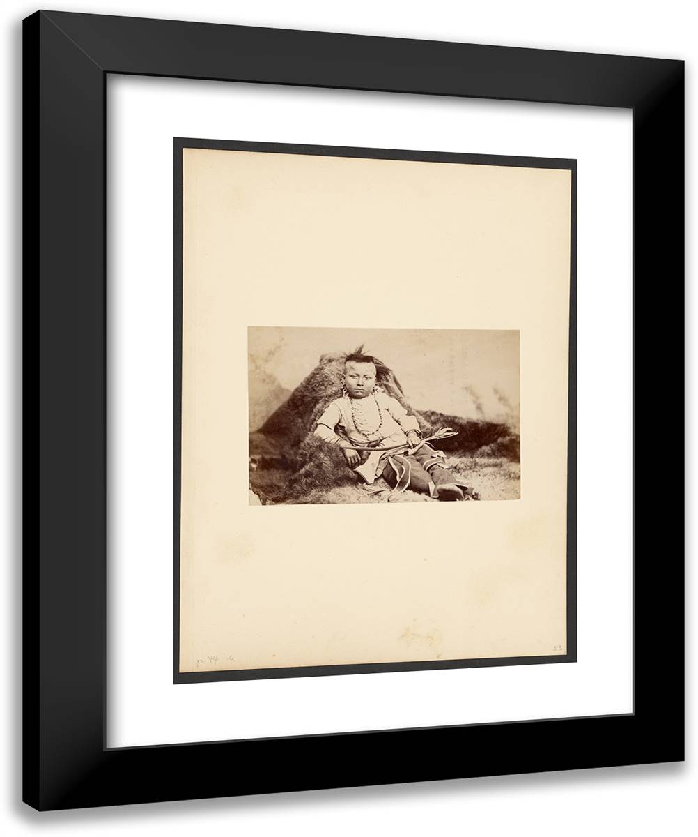 Lone Bear Tar-Lo Dressed as a Kiowa Boy 20x24 Black Modern Wood Framed Art Print Poster by Soule, William