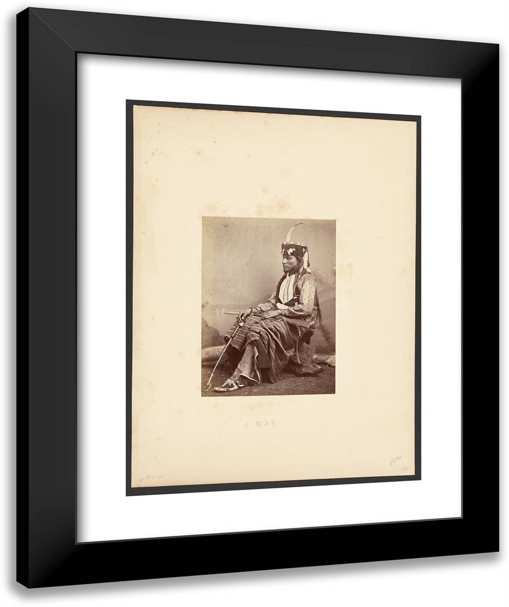 Sitting-In-The-Saddle, or Tau-Ankia, Lone Wolf's Son 20x24 Black Modern Wood Framed Art Print Poster by Soule, William