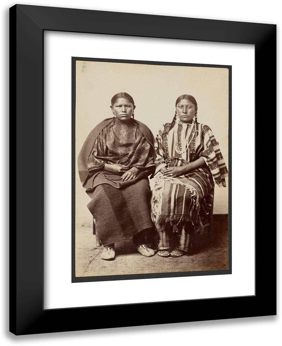 Two Cheyenne Squaws, Sauke and Hatpy (Daughters of Little Ro 19x24 Black Modern Wood Framed Art Print Poster by Soule, William