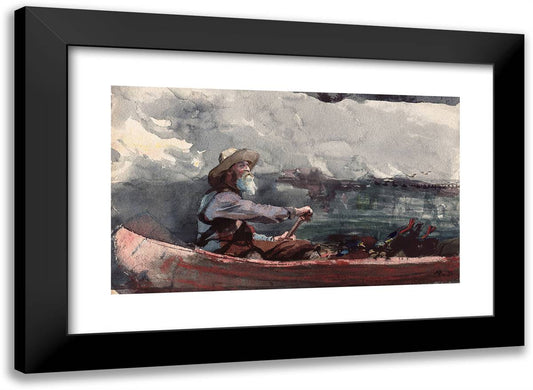 Adirondacks Guide 24x18 Black Modern Wood Framed Art Print Poster by Homer, Winslow