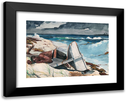 After the Hurricane, Bahamas 24x19 Black Modern Wood Framed Art Print Poster by Homer, Winslow