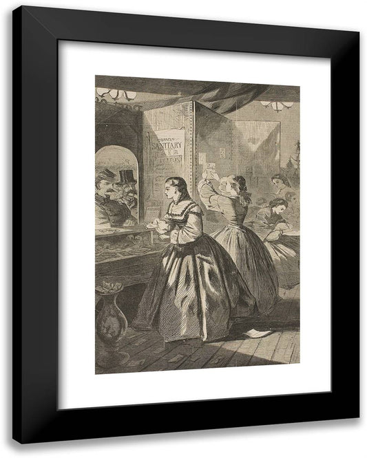 Any Thing for Me, If You Pleasepost-Office of the Brooklyn Fair in Aid of the Sanitary Commission 19x24 Black Modern Wood Framed Art Print Poster by Homer, Winslow