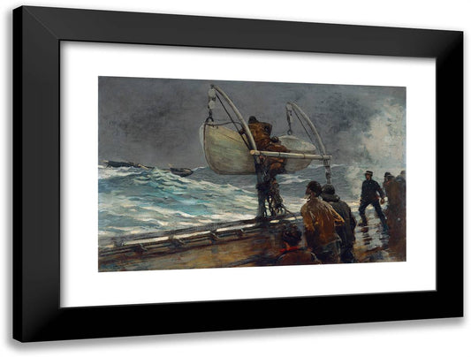 The Signal of Distress 24x18 Black Modern Wood Framed Art Print Poster by Homer, Winslow