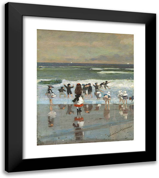 Beach Scene 20x23 Black Modern Wood Framed Art Print Poster by Homer, Winslow