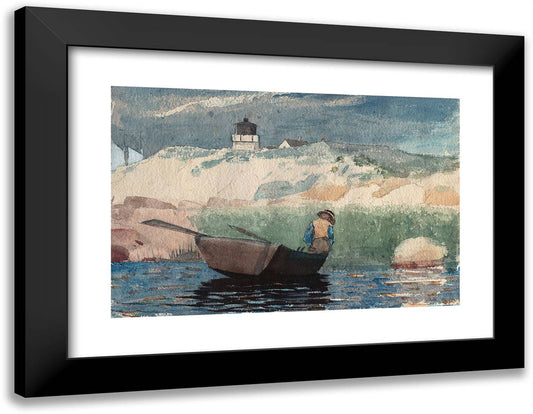 Boy in Boat, Gloucester 24x19 Black Modern Wood Framed Art Print Poster by Homer, Winslow