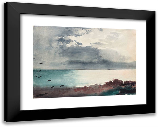 Breaking Storm, Coast of Maine 24x19 Black Modern Wood Framed Art Print Poster by Homer, Winslow