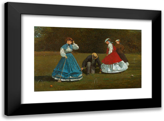 Croquet Scene 24x18 Black Modern Wood Framed Art Print Poster by Homer, Winslow