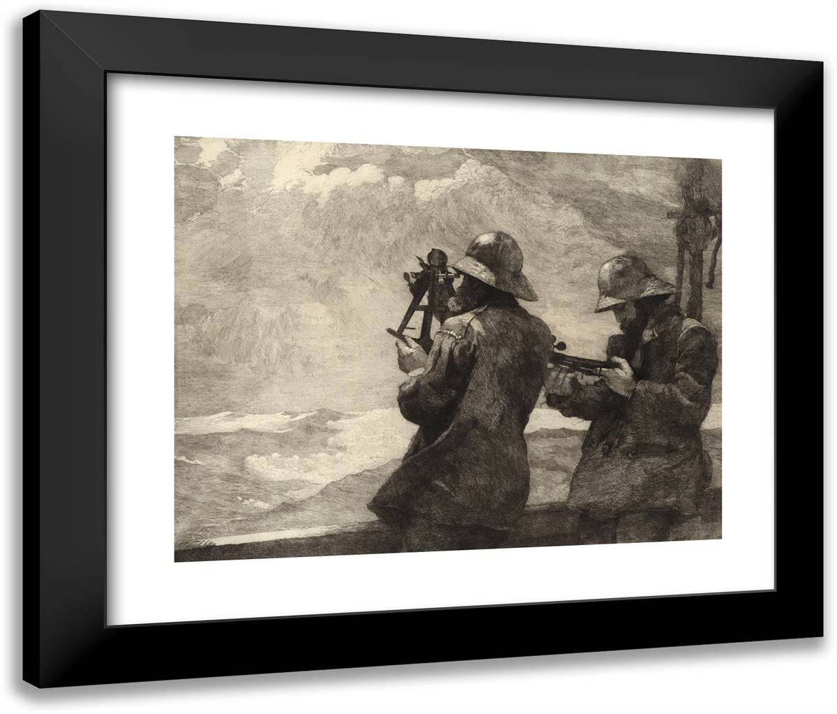Eight Bells 24x20 Black Modern Wood Framed Art Print Poster by Homer, Winslow
