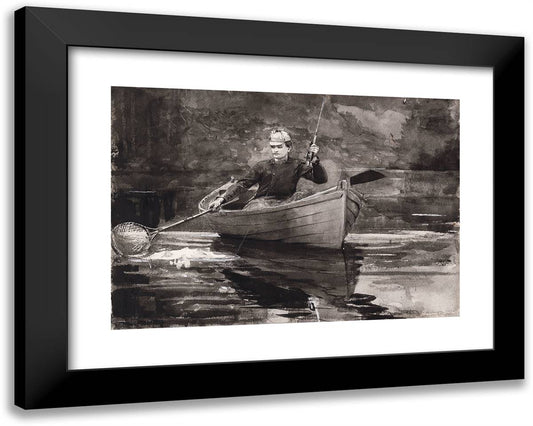 Netting the Fish 24x19 Black Modern Wood Framed Art Print Poster by Homer, Winslow