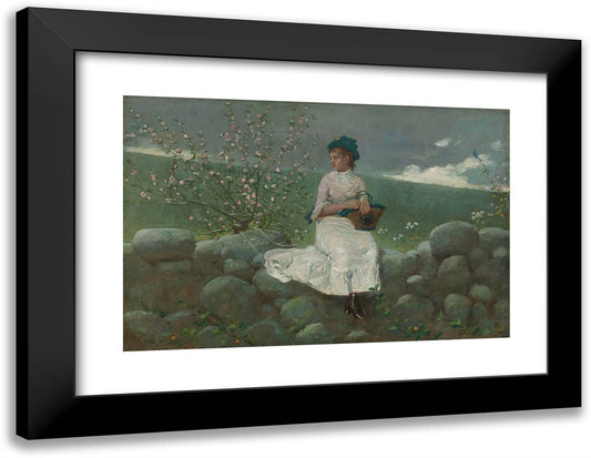 Peach Blossoms 24x19 Black Modern Wood Framed Art Print Poster by Homer, Winslow