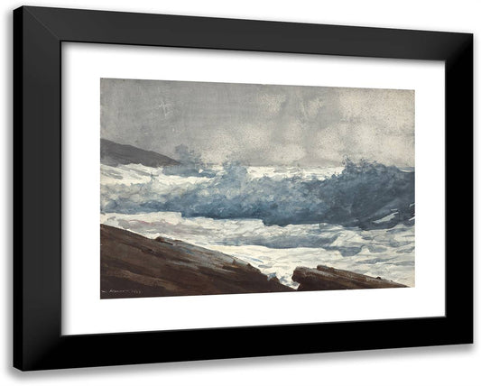Prout's Neck, Breakers 24x19 Black Modern Wood Framed Art Print Poster by Homer, Winslow