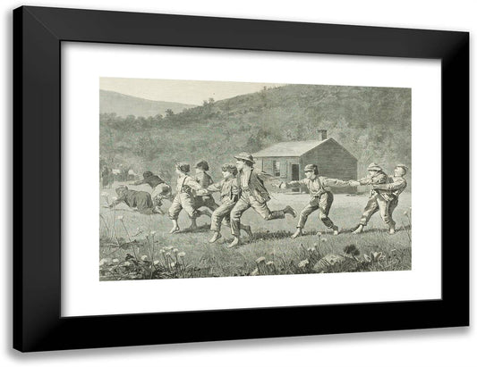 Snap-The-Whip 24x18 Black Modern Wood Framed Art Print Poster by Homer, Winslow