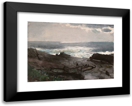 Sunshine and Shadow, Prout's Neck 24x19 Black Modern Wood Framed Art Print Poster by Homer, Winslow
