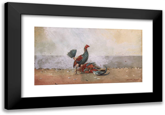 The Cock Fight 24x17 Black Modern Wood Framed Art Print Poster by Homer, Winslow