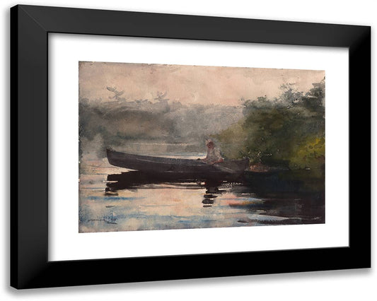 The End of the Day, Adirondacks 24x19 Black Modern Wood Framed Art Print Poster by Homer, Winslow