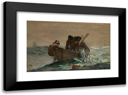 The Herring Net 24x18 Black Modern Wood Framed Art Print Poster by Homer, Winslow