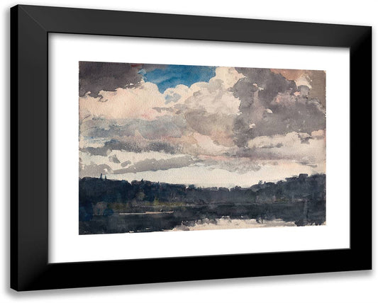 The Lone Boat, North Woods Club, Adirondacks 24x19 Black Modern Wood Framed Art Print Poster by Homer, Winslow