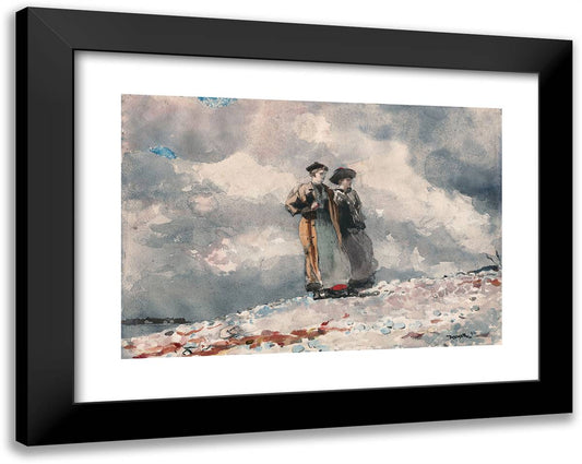 The Outlook, Maine Coast 24x19 Black Modern Wood Framed Art Print Poster by Homer, Winslow