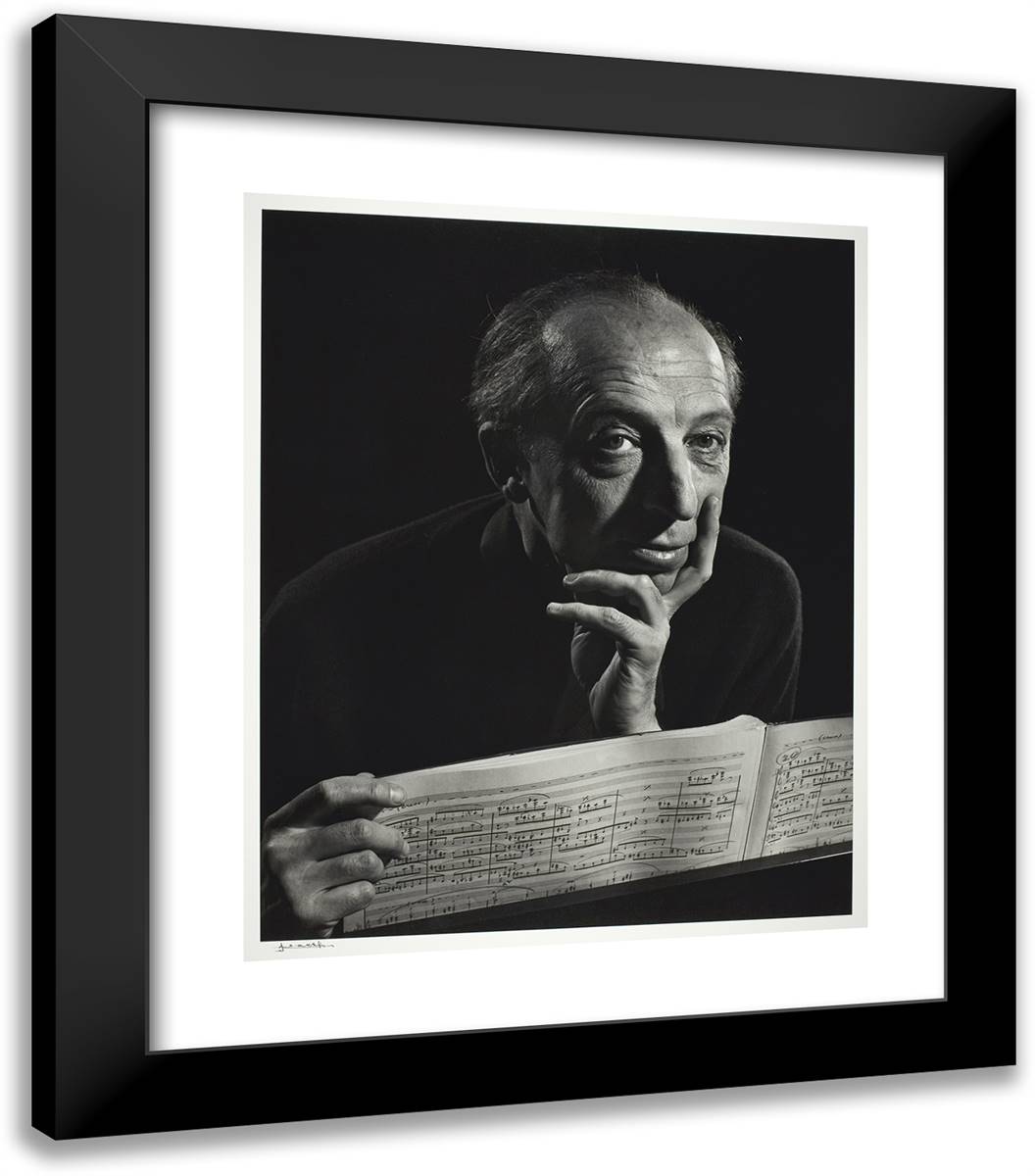 Aaron Copland 20x23 Black Modern Wood Framed Art Print Poster by Karsh, Yousuf