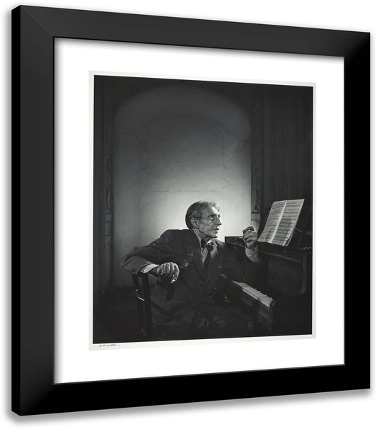 Alfred Cortot 20x23 Black Modern Wood Framed Art Print Poster by Karsh, Yousuf