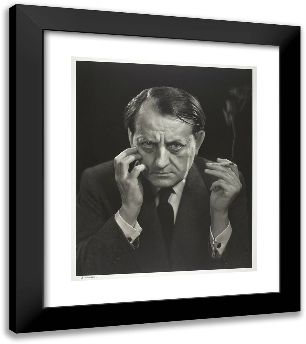Andra Malraux 20x23 Black Modern Wood Framed Art Print Poster by Karsh, Yousuf