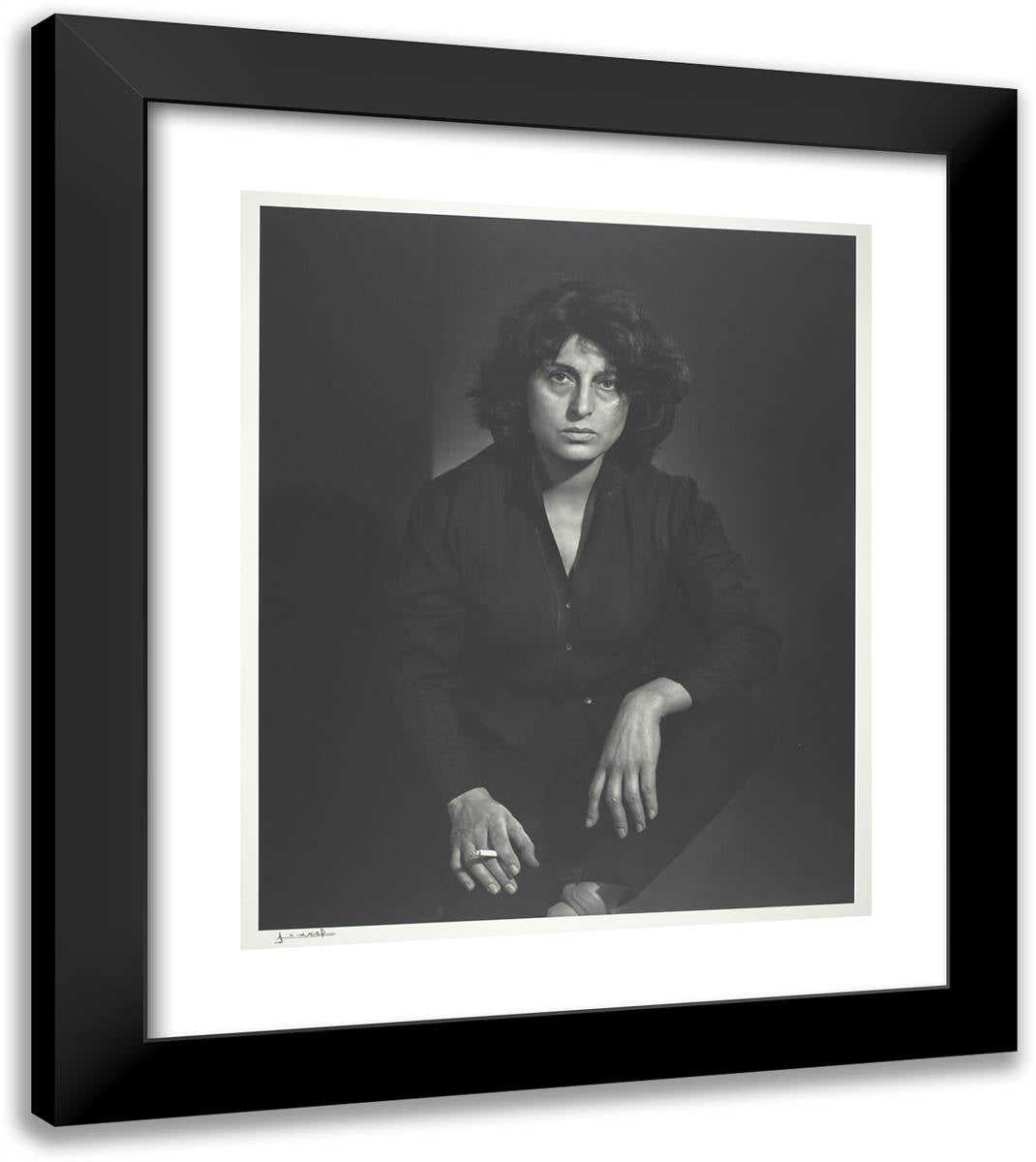 Anna Magnani 20x23 Black Modern Wood Framed Art Print Poster by Karsh, Yousuf