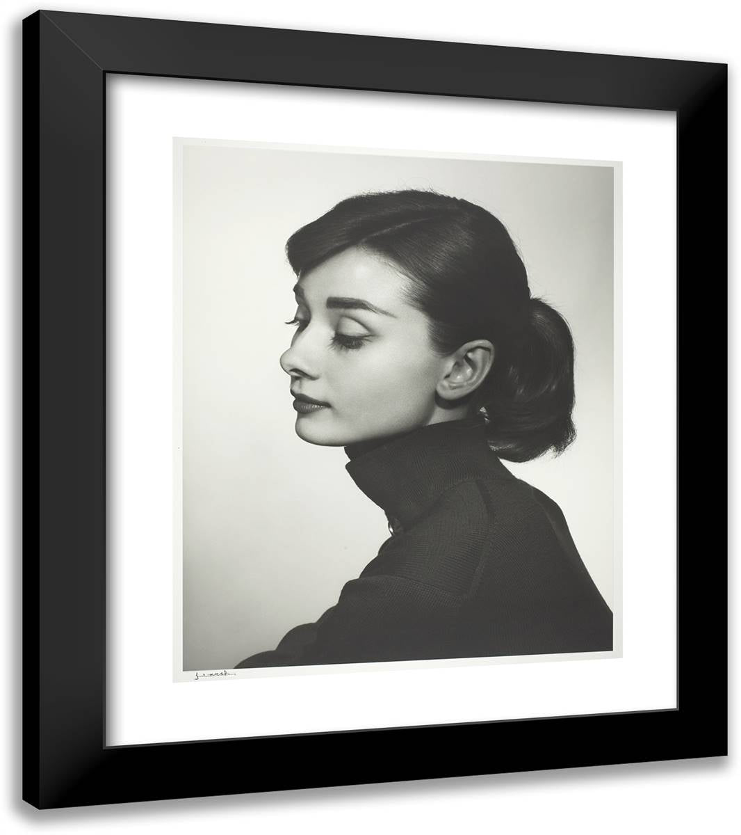 Audrey Hepburn 20x23 Black Modern Wood Framed Art Print Poster by Karsh, Yousuf