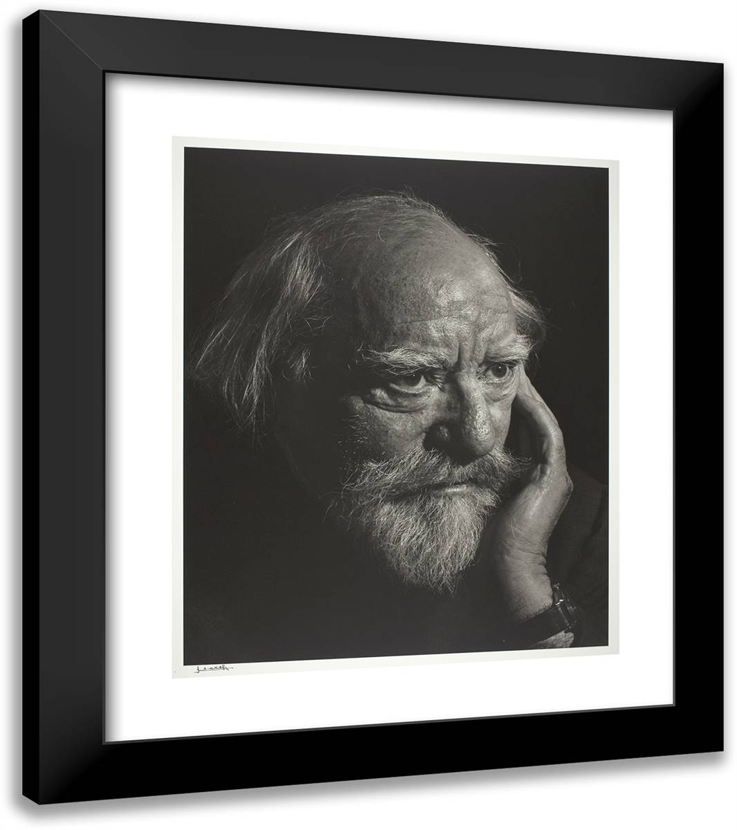 Augustus John (Head Shot) 20x23 Black Modern Wood Framed Art Print Poster by Karsh, Yousuf