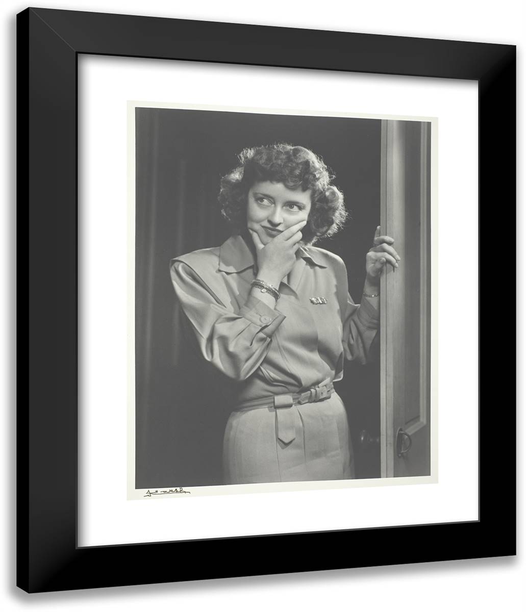 Bette Davis 20x24 Black Modern Wood Framed Art Print Poster by Karsh, Yousuf