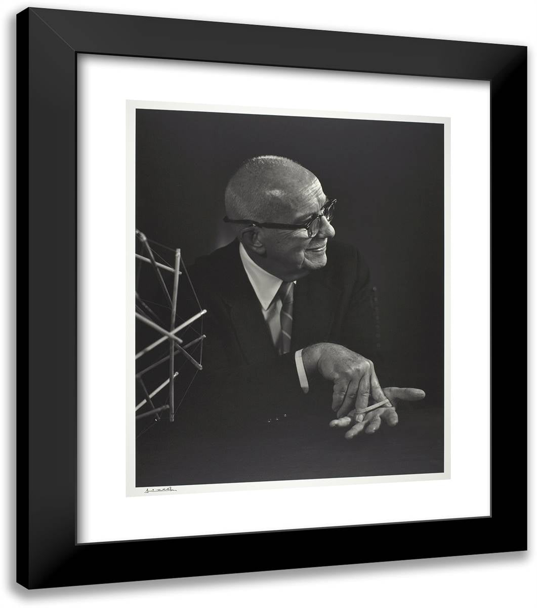 Buckminster Fuller 20x23 Black Modern Wood Framed Art Print Poster by Karsh, Yousuf