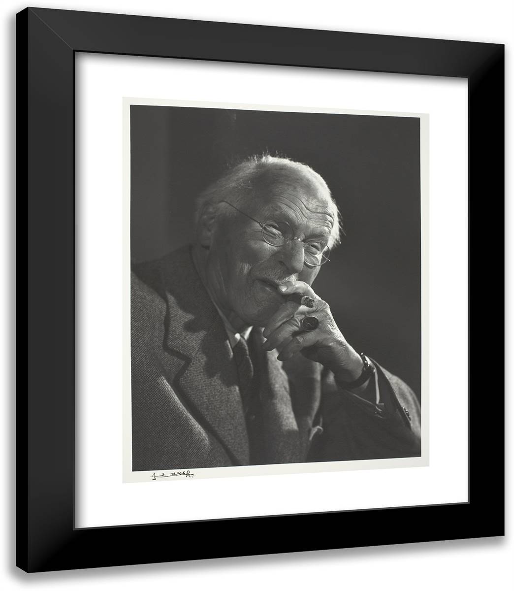 Carl Jung 20x23 Black Modern Wood Framed Art Print Poster by Karsh, Yousuf