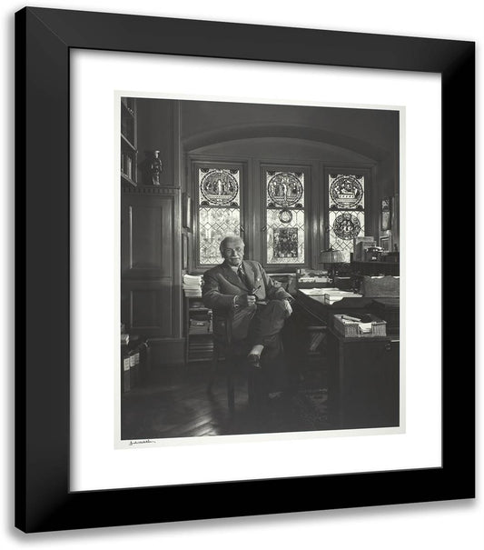 Carl Jung (In Office) 20x23 Black Modern Wood Framed Art Print Poster by Karsh, Yousuf