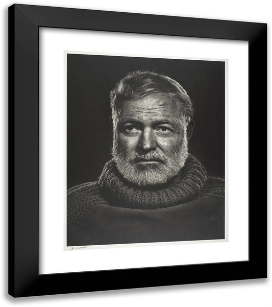 Ernest Hemingway 20x23 Black Modern Wood Framed Art Print Poster by Karsh, Yousuf