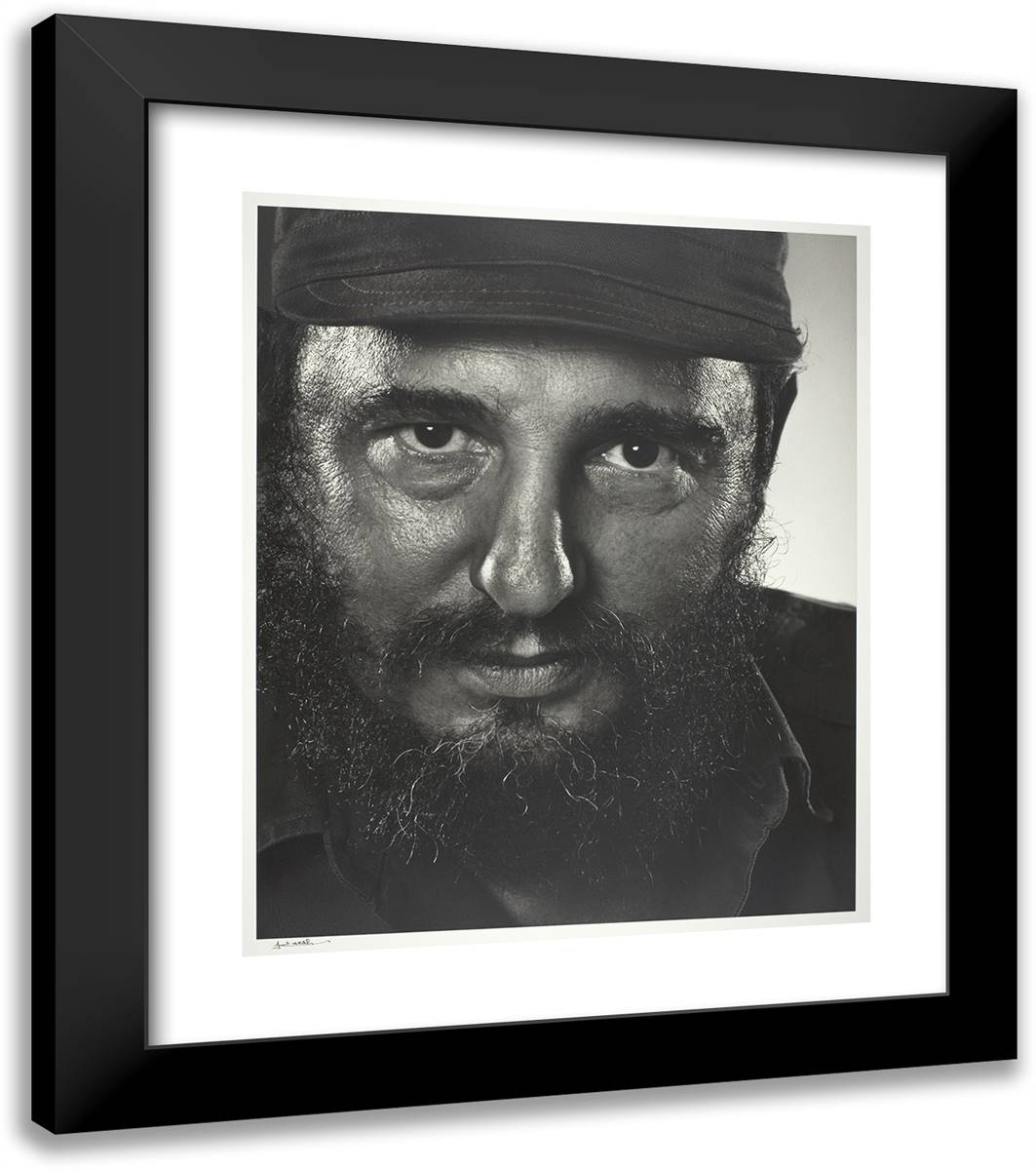 Fidel Castro 20x23 Black Modern Wood Framed Art Print Poster by Karsh, Yousuf