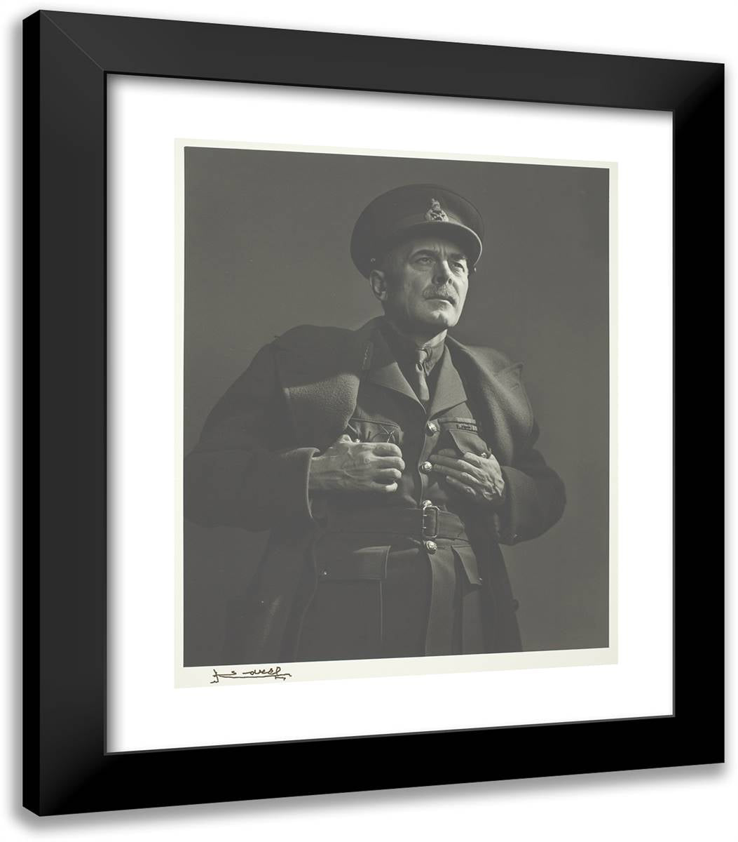 General A. G. L. Mcnaughton 20x23 Black Modern Wood Framed Art Print Poster by Karsh, Yousuf