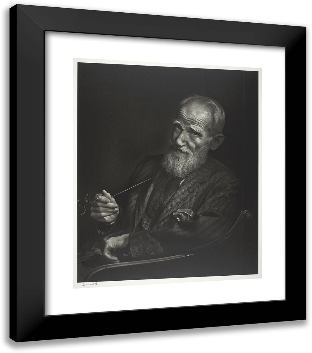 George Bernard Shaw 20x23 Black Modern Wood Framed Art Print Poster by Karsh, Yousuf