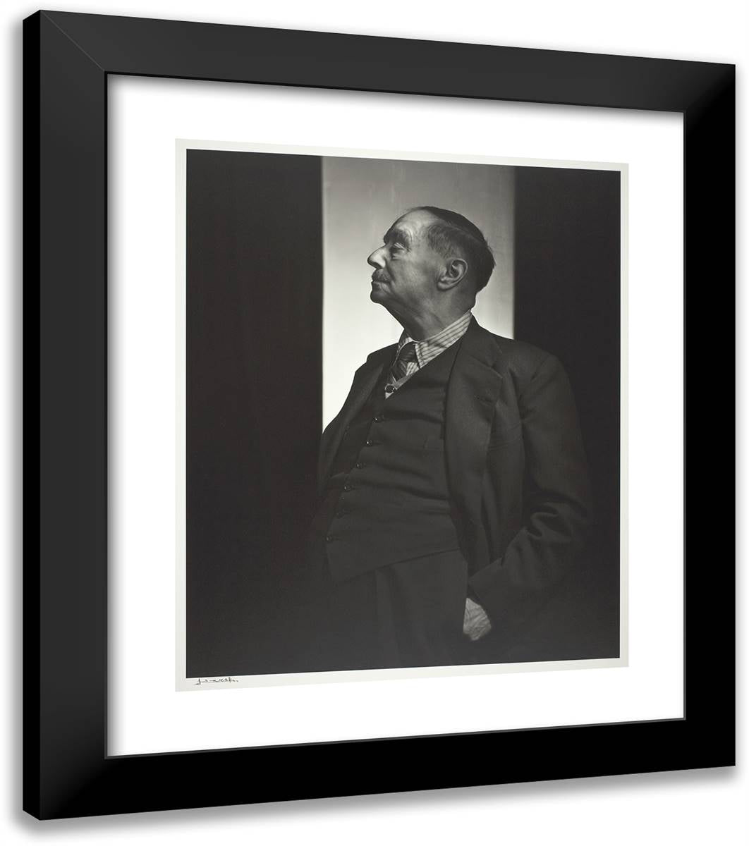 H. G. Wells 20x23 Black Modern Wood Framed Art Print Poster by Karsh, Yousuf