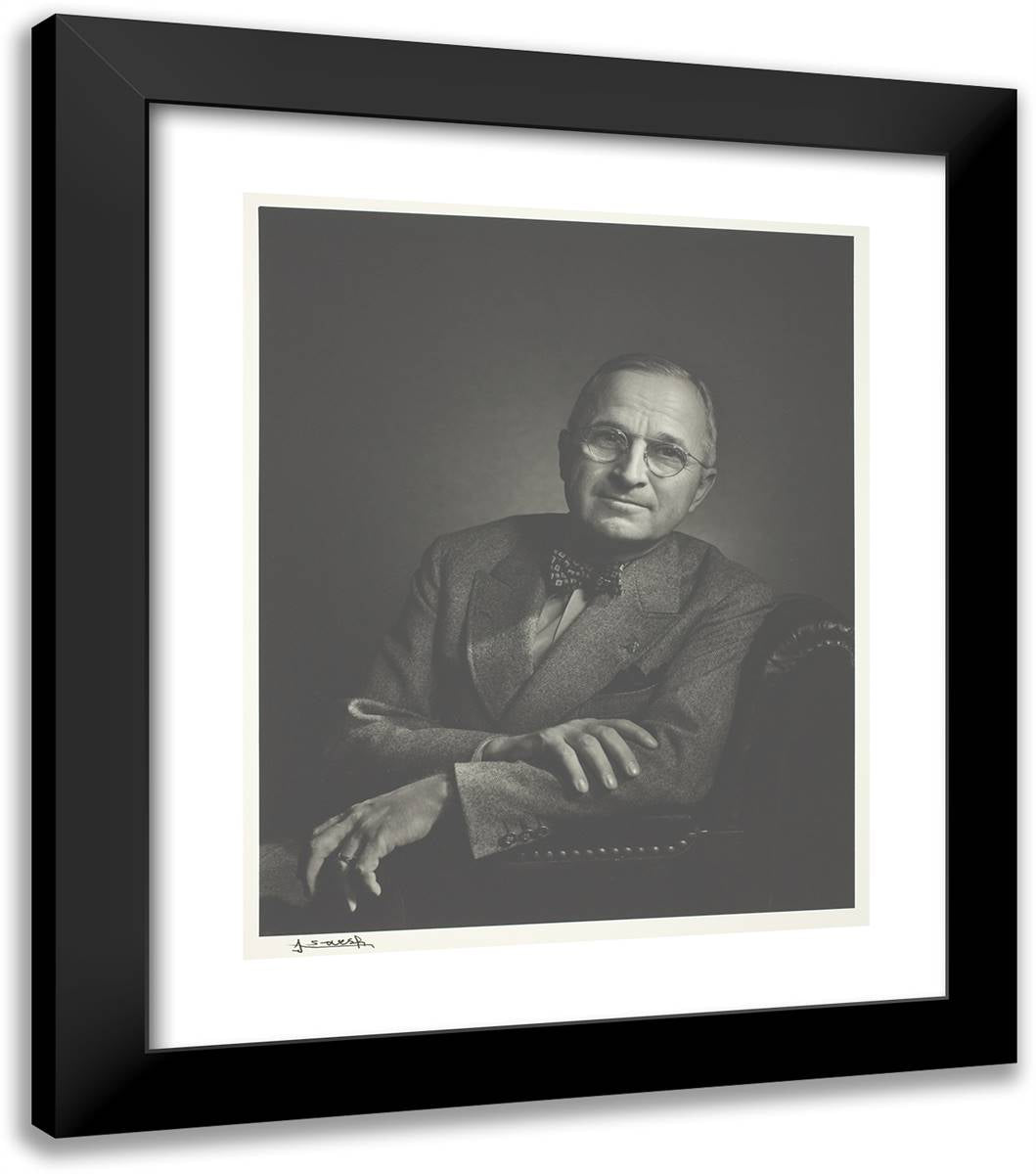 Harry S. Truman 20x23 Black Modern Wood Framed Art Print Poster by Karsh, Yousuf