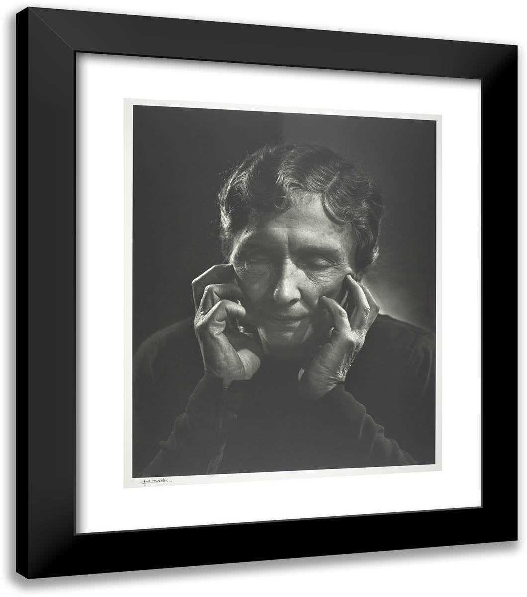 Helen Keller 20x23 Black Modern Wood Framed Art Print Poster by Karsh, Yousuf