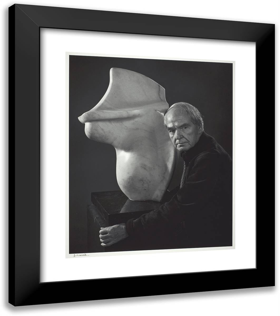 Henry Moore_1 20x23 Black Modern Wood Framed Art Print Poster by Karsh, Yousuf