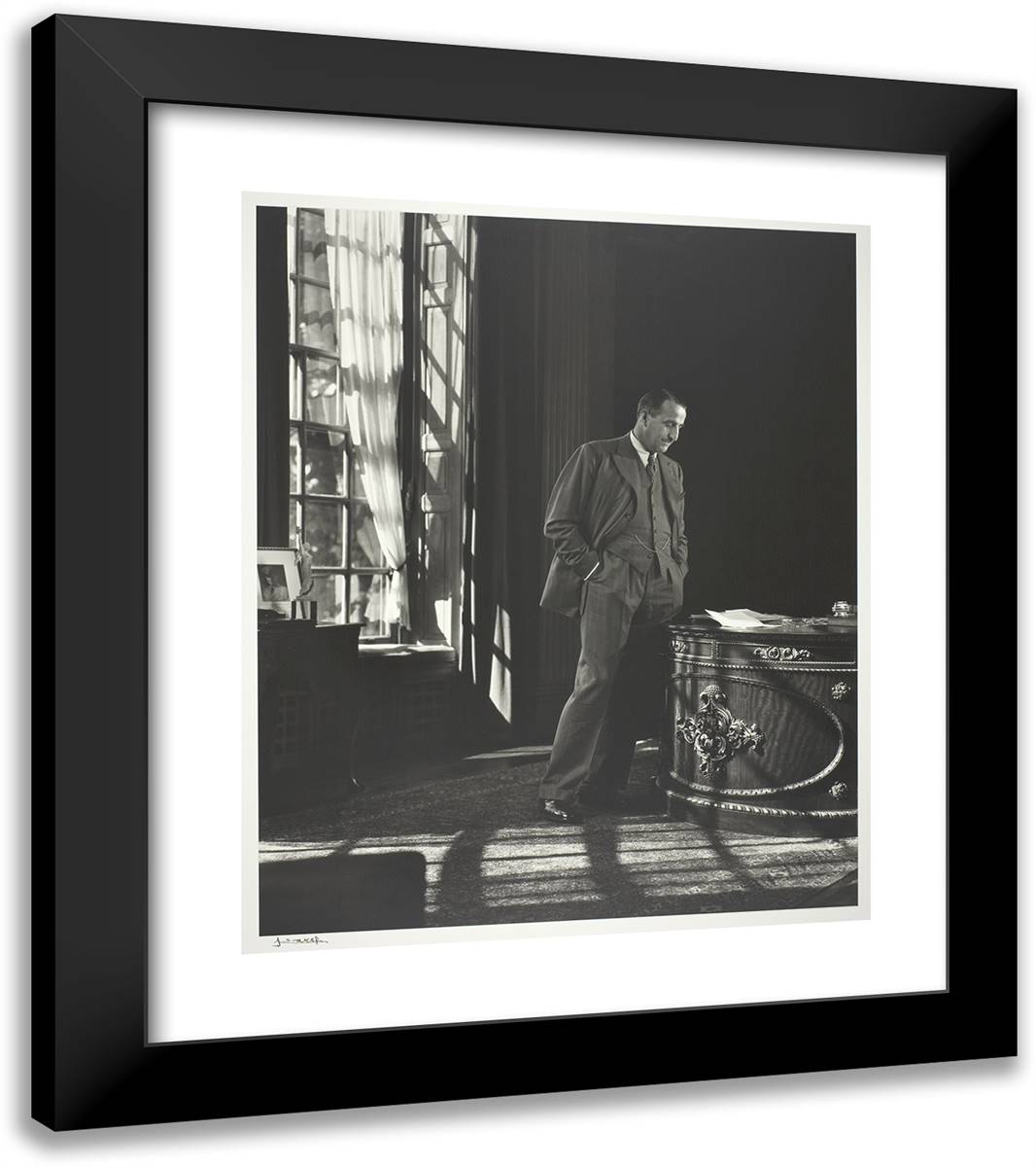 J. Arthur Rank 20x23 Black Modern Wood Framed Art Print Poster by Karsh, Yousuf