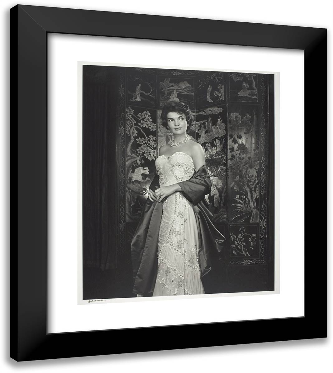 Jacqueline Kennedy 20x23 Black Modern Wood Framed Art Print Poster by Karsh, Yousuf