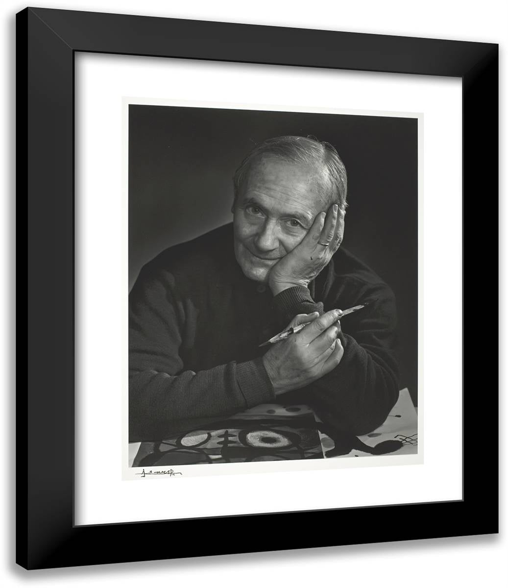 Jean Miro 20x24 Black Modern Wood Framed Art Print Poster by Karsh, Yousuf