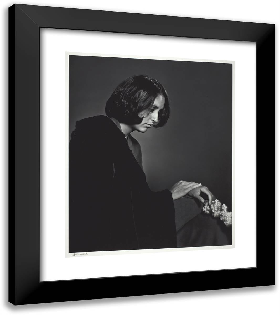 Joan Baez 20x23 Black Modern Wood Framed Art Print Poster by Karsh, Yousuf