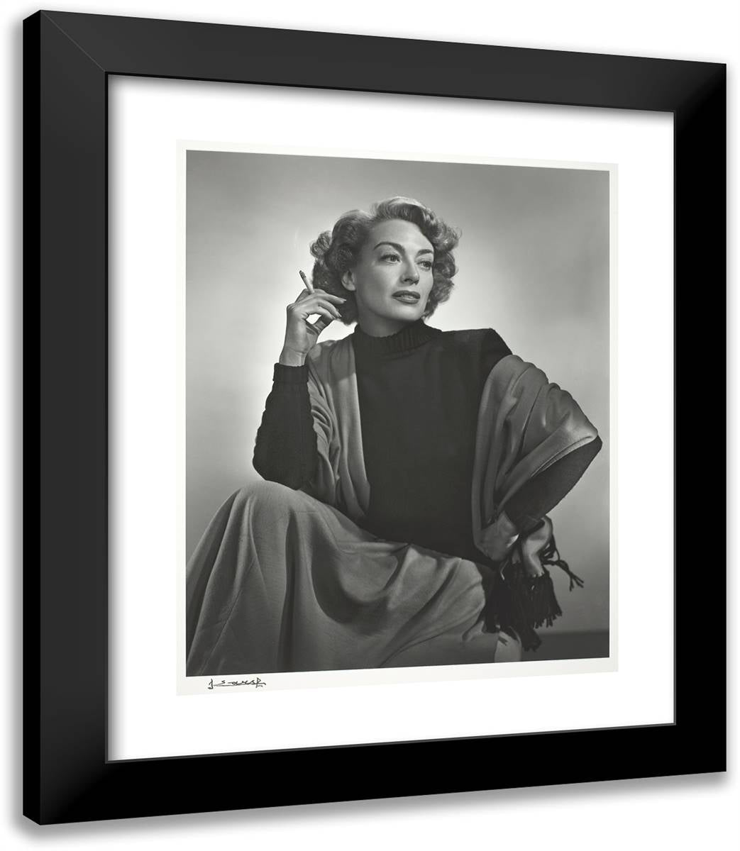 Joan Crawford 20x23 Black Modern Wood Framed Art Print Poster by Karsh, Yousuf