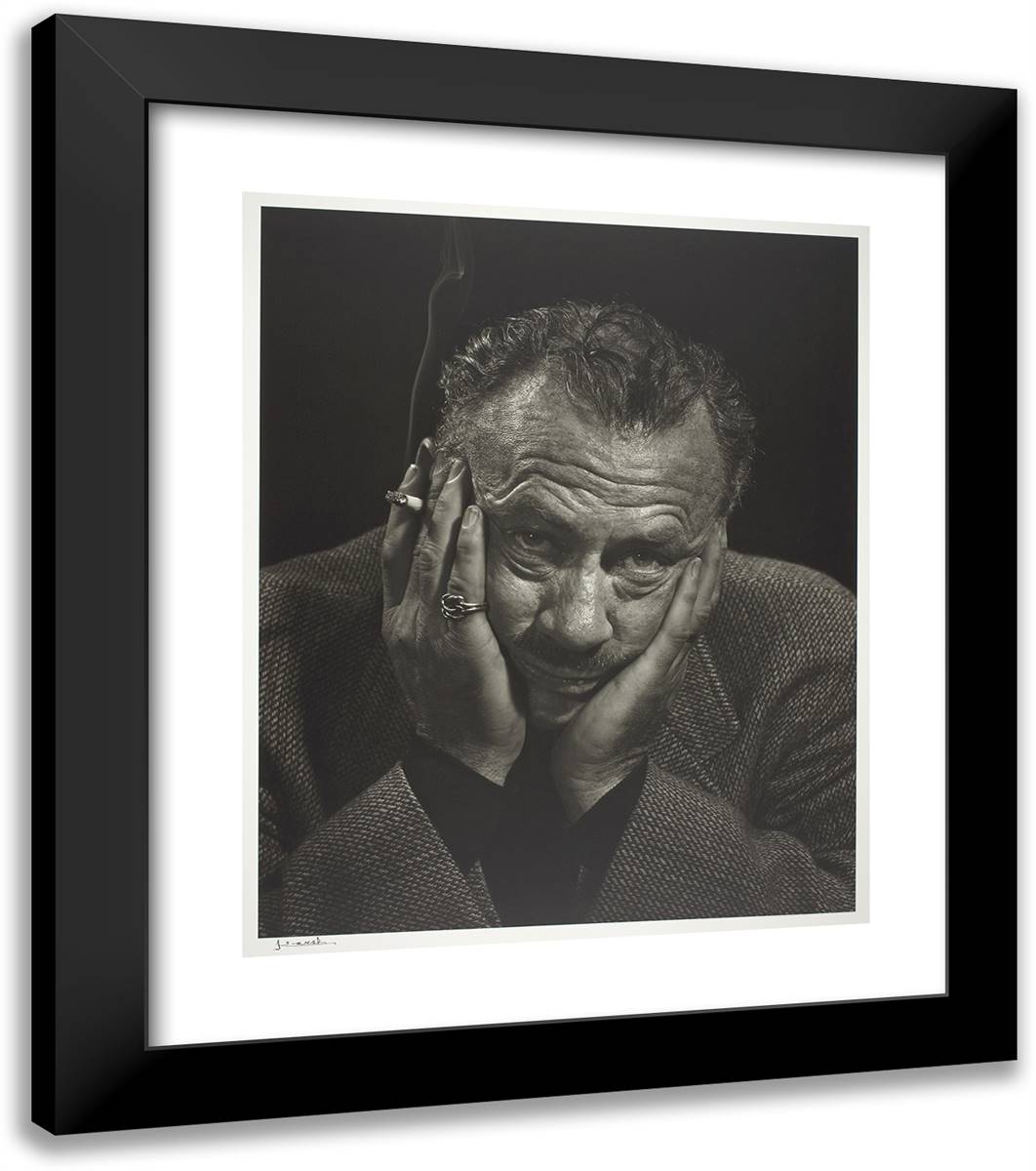 John Steinbeck 20x23 Black Modern Wood Framed Art Print Poster by Karsh, Yousuf