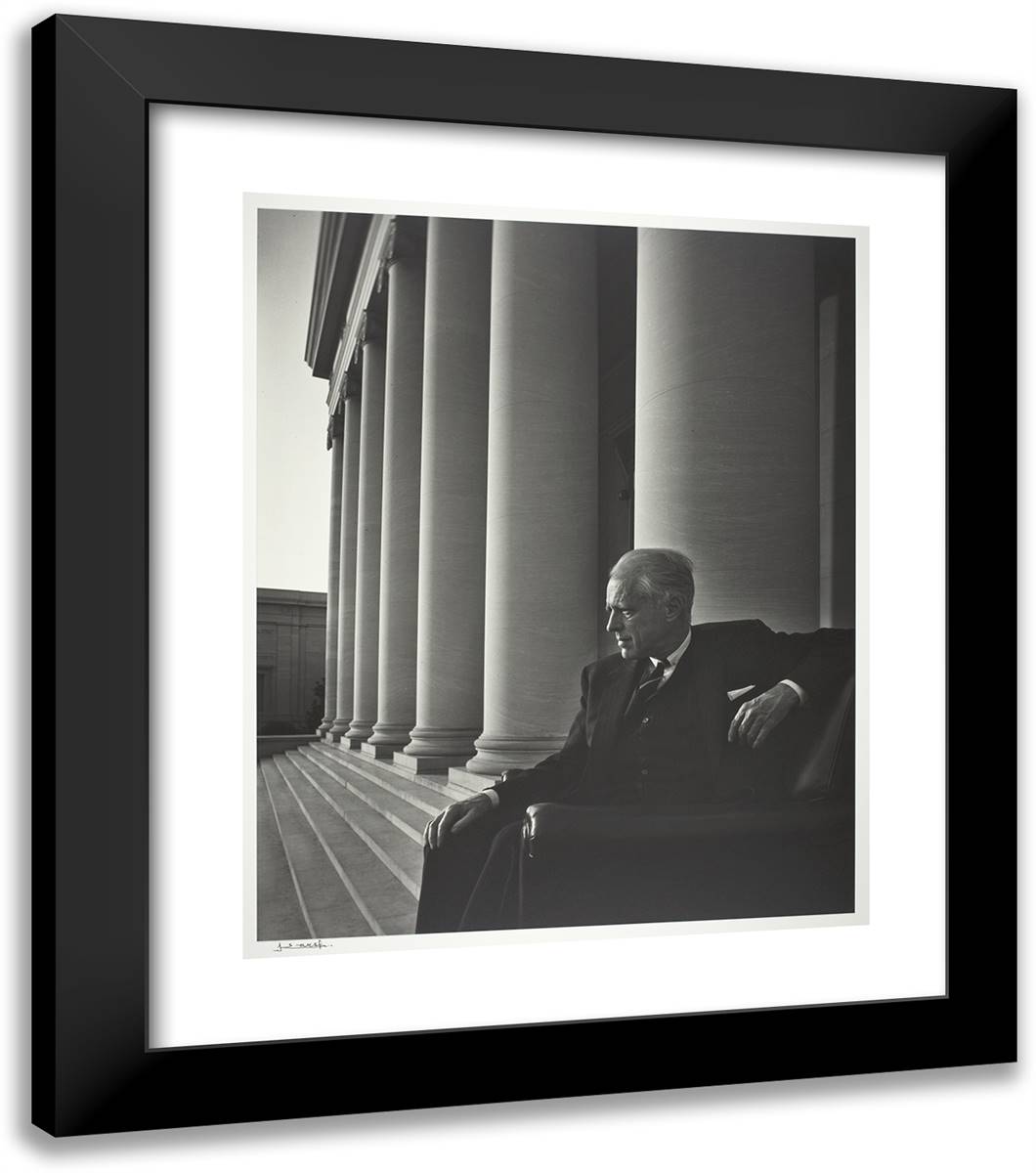John Walker 20x23 Black Modern Wood Framed Art Print Poster by Karsh, Yousuf
