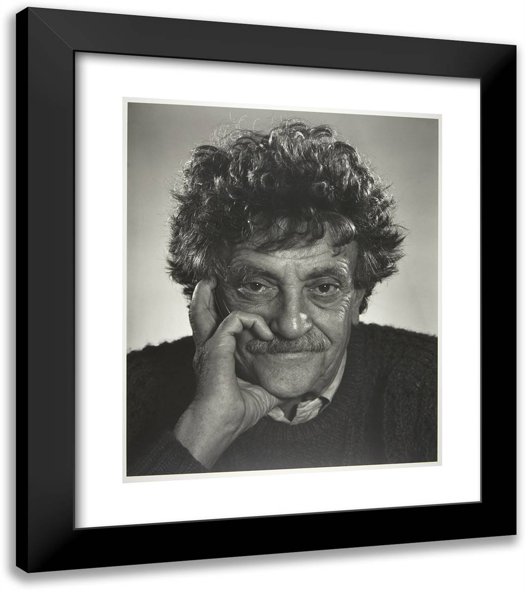 Kurt Vonnegut 20x23 Black Modern Wood Framed Art Print Poster by Karsh, Yousuf